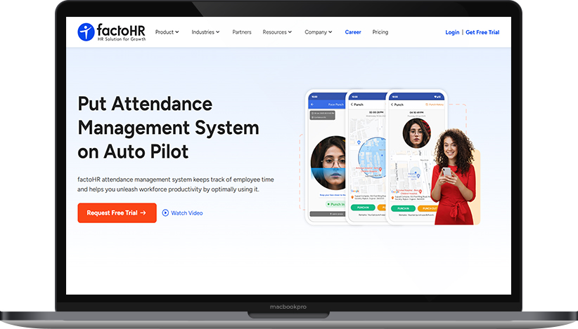 FactoHR cloud HR system UI – best attendance management software for Indian companies