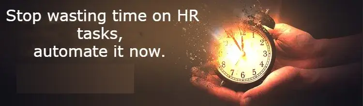 CTA banner calling to stop wasting time on HR through HR software for small businesses