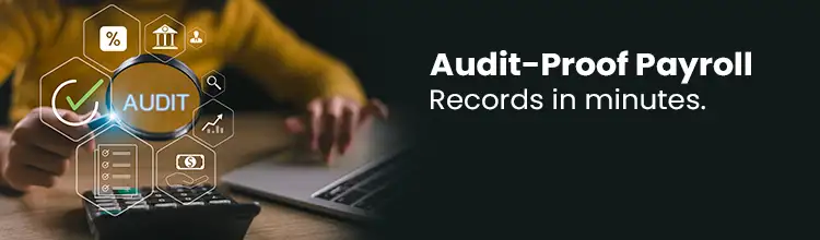 Banner showing a clean payroll dashboard highlighting organised records that simplify payroll audits.