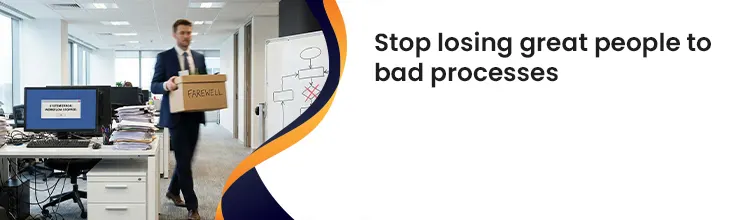 Stop losing employees CTA banner placed within a short farewell quotes for employees blog