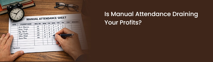 HR manager stressed with manual attendance sheets and payroll errors in office setting