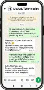 WhatsApp chat with Mewurk
