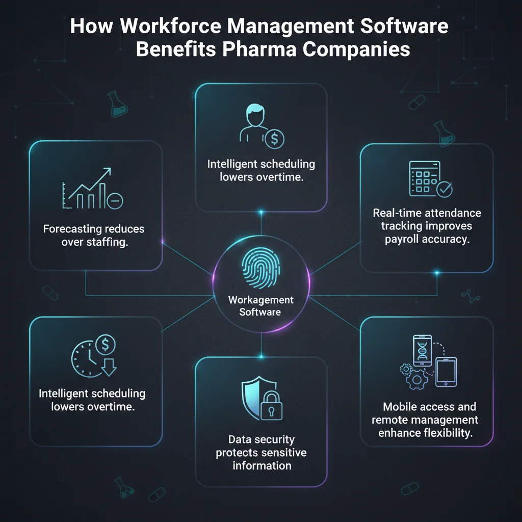 how workforce management software features benefit pharma firms