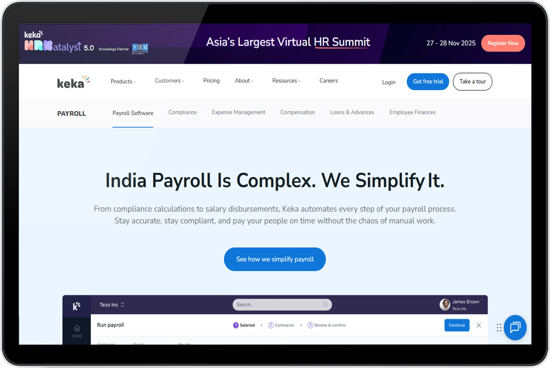 Keka - best payroll software for small business india​