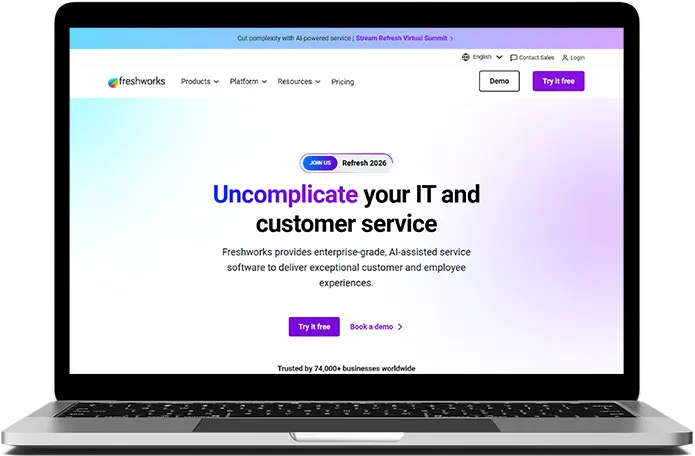 home page view of Freshteam in a blog listicle of top HR software in India