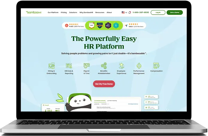 BambooHR home page view in a blog listicle of top HR software in India