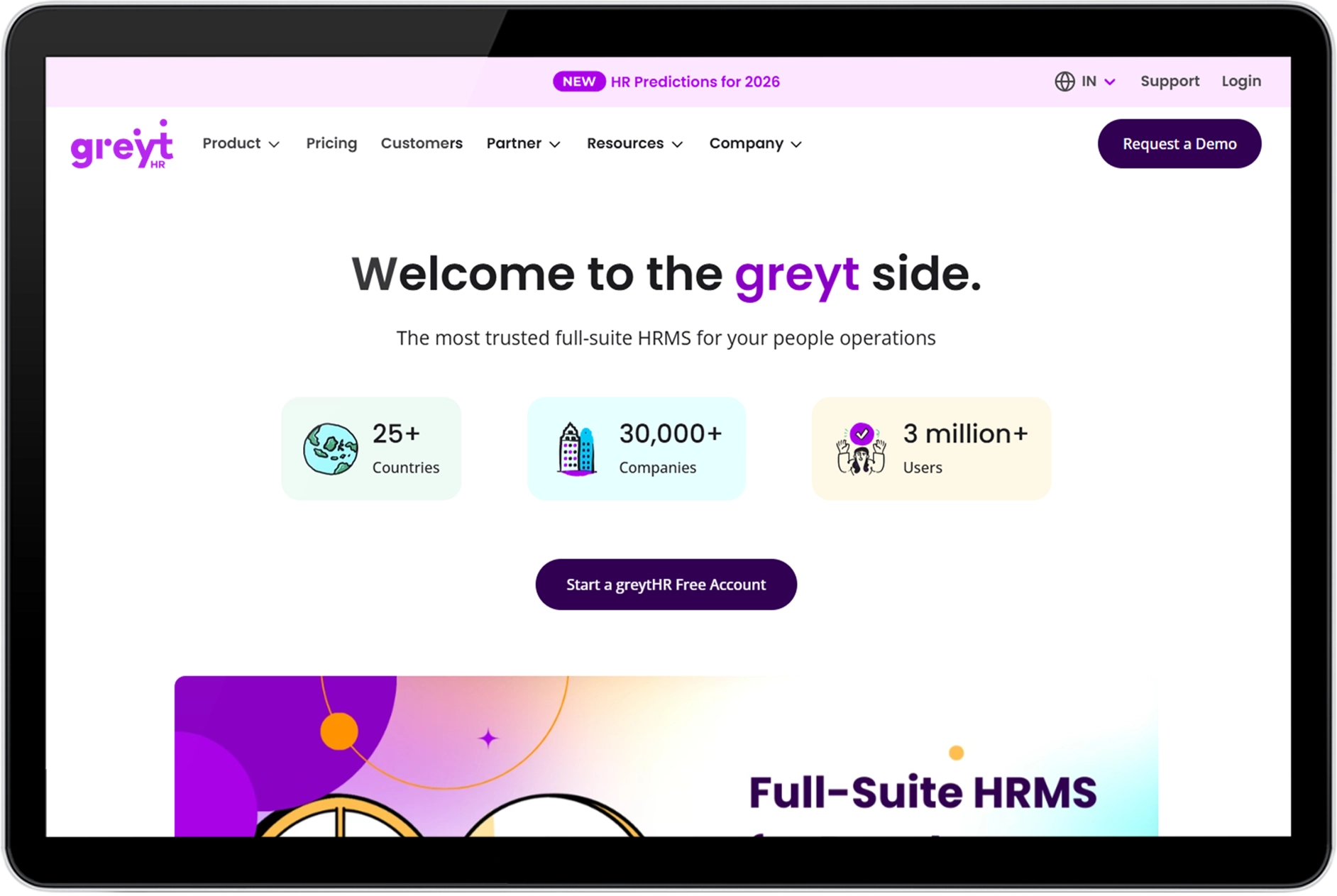 greytHR home page positioned among the best HR automation tools