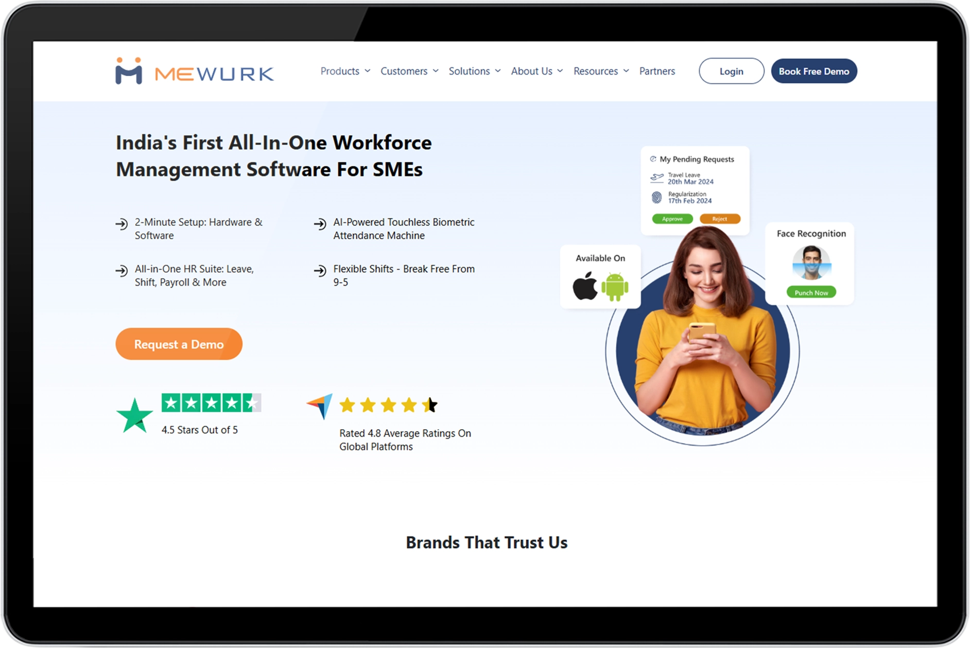Mewurk HR automation software home page