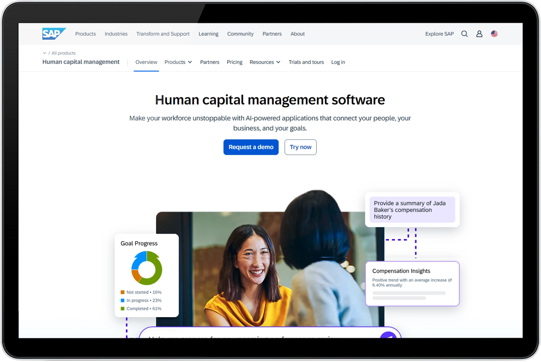 SAP SuccessFactors HR automation software home page