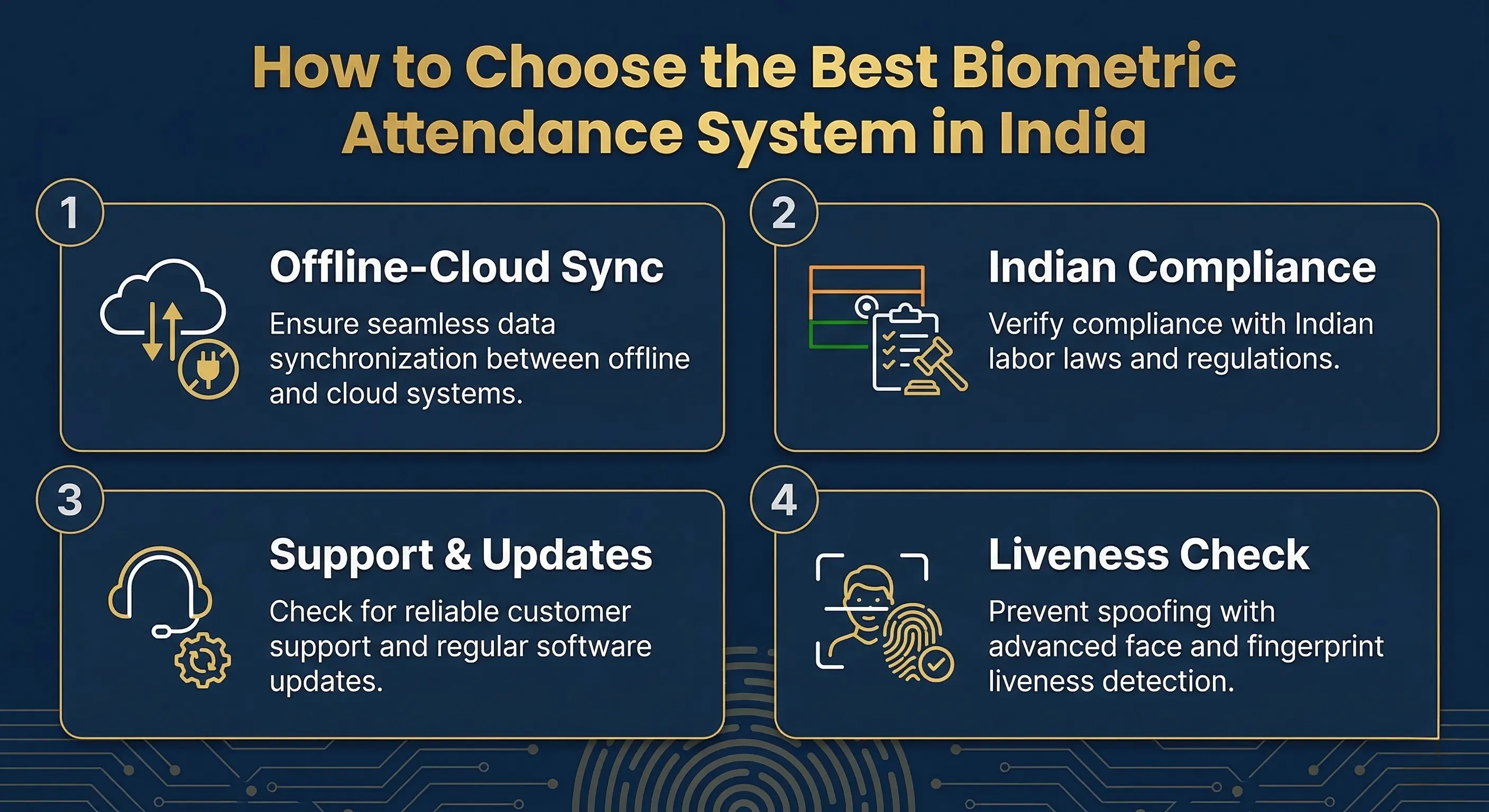Infographic showing how to choose the best of the top 10 biometric attendance machine in India
