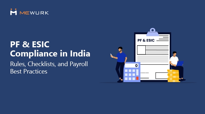 PF and ESIC compliance dashboard with payroll, statutory checklists, and HR management visuals