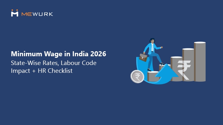 Illustration of HR payroll and minimum wage in India with salary charts