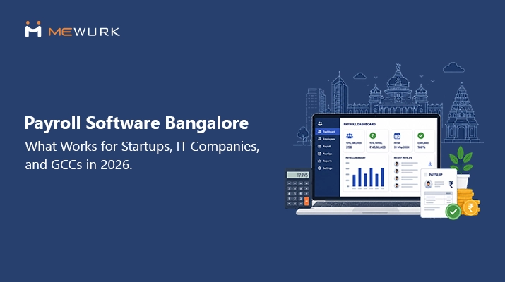 Hero image showing payroll software Bangalore requirements startups, IT companies, and GCCs in 2026