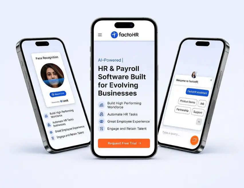factoHR mobile attendance app dashboard view
