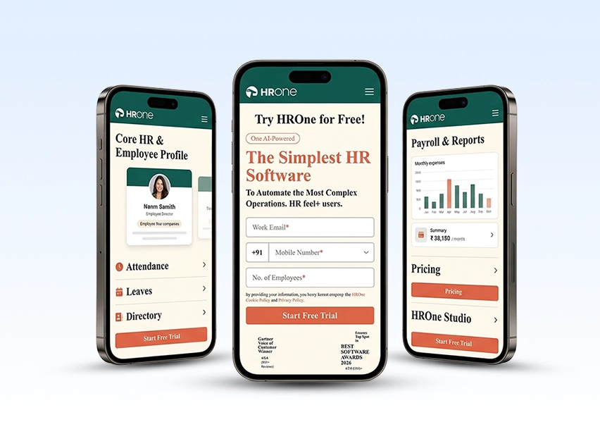 HROne mobile attendance app for employees dashboard view
