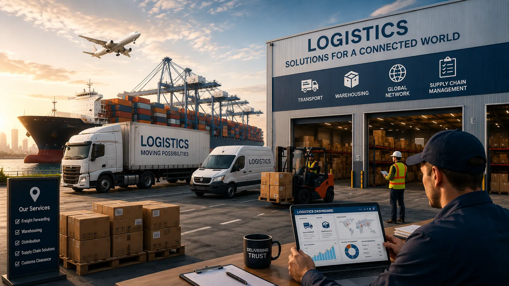 symbolic image showing why logistics firm can't run without hr software for logistics