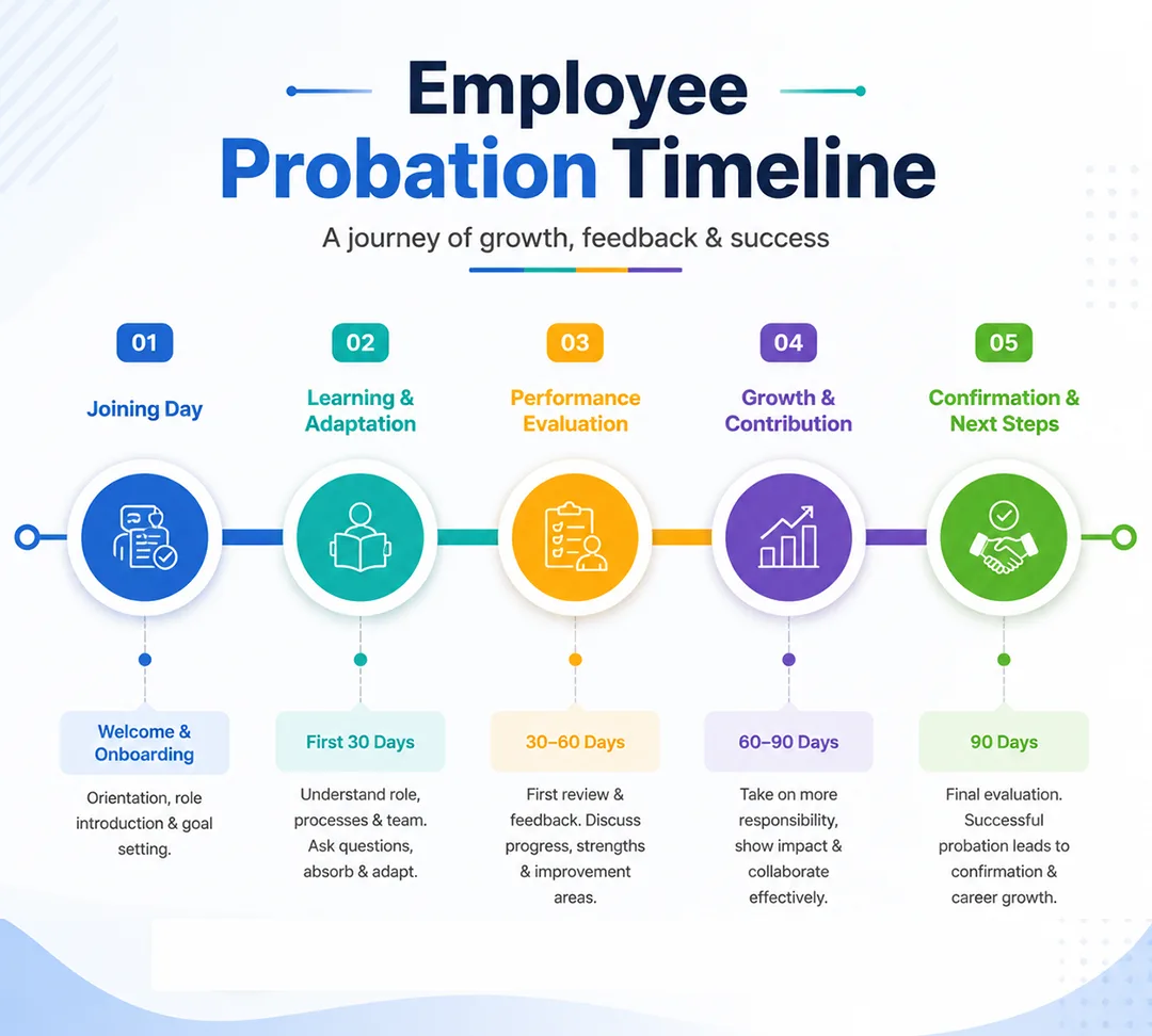 standard probation period duration by company type in India