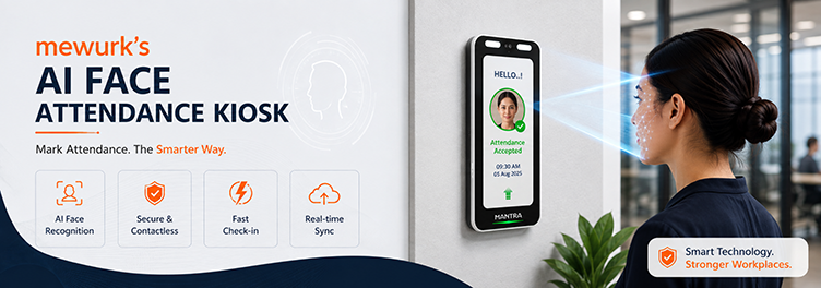 Mewurk's AI Face Attendance Kiosk - mark attendance the smarter way