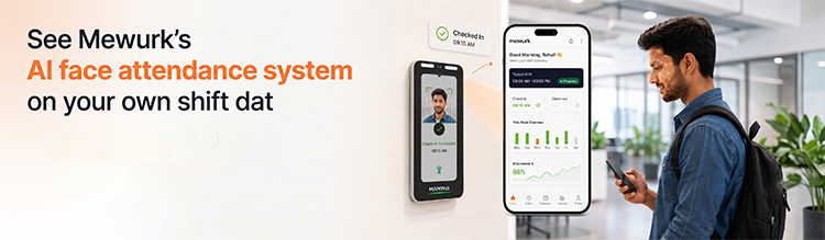 See Mewurk's AI face attendance system on your own shift data
