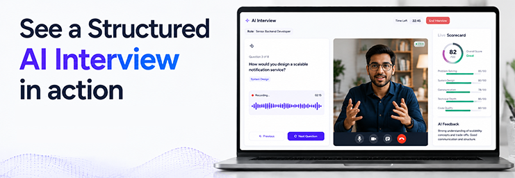 See a structured AI interview run end-to-end