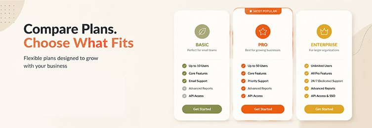 Compare Plans and choose what fits