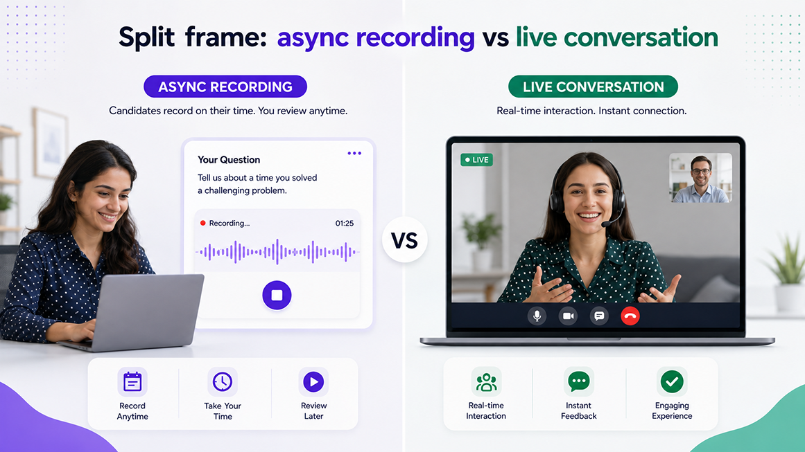 asynchronous and live AI video interview