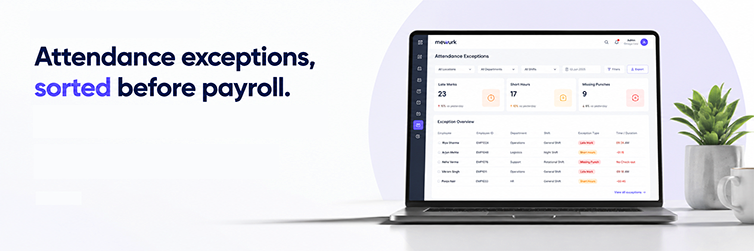 Attendance exceptions, sorted before payroll