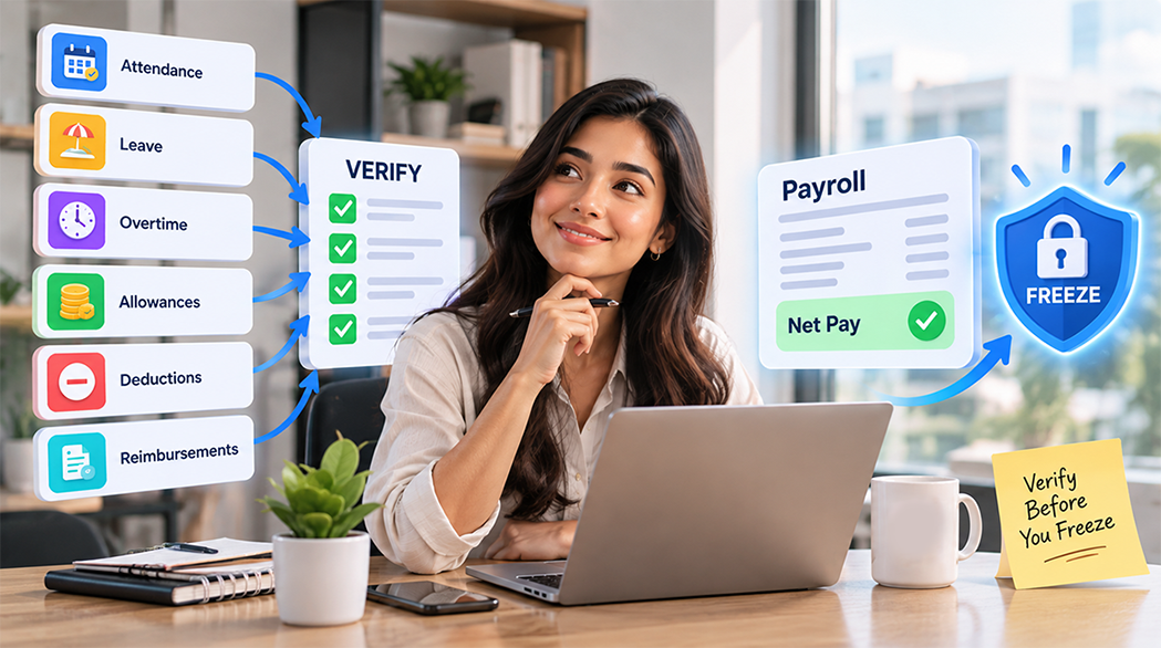 Checklist of payroll inputs to finalize before the cut-off date including attendance, leave and overtime