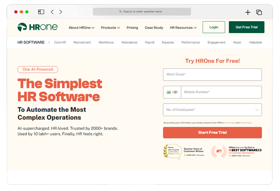 HROne HRIS software