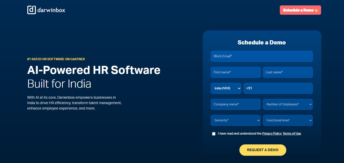 Darwinbox homepage - best cloud-based HR software