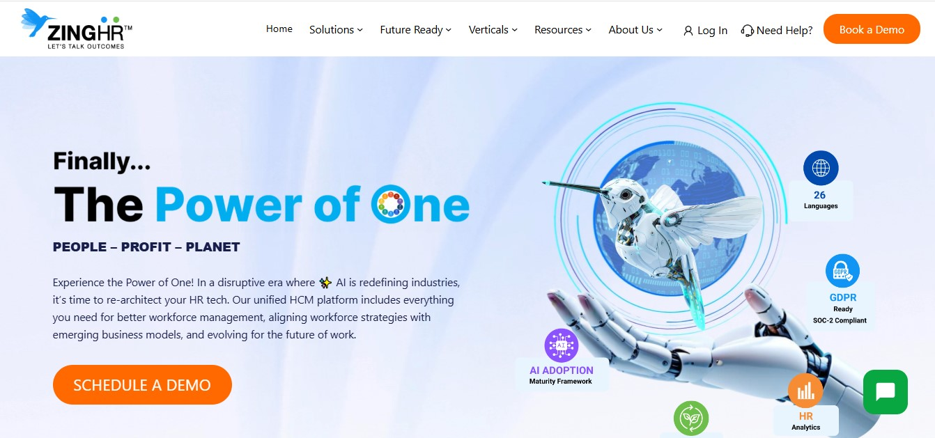 ZingHR homepage - best cloud-based HR software