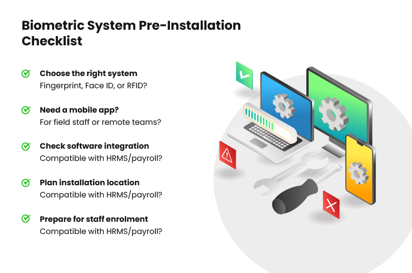 biometric attendance system login setup checklist